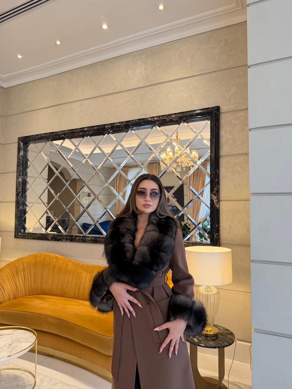 Cashmire brown fox coat