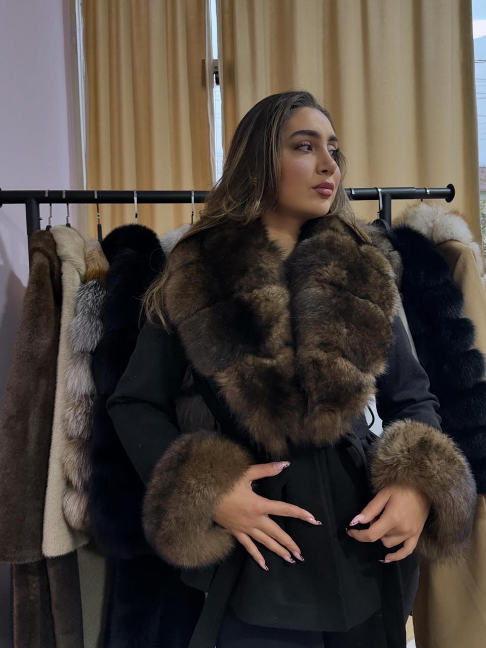 Cashmire basic fox coat