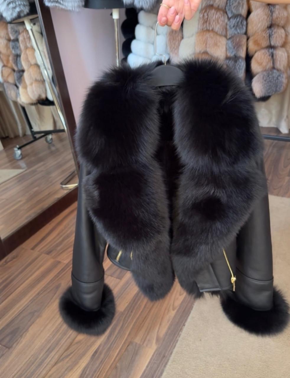 Leather fox black model