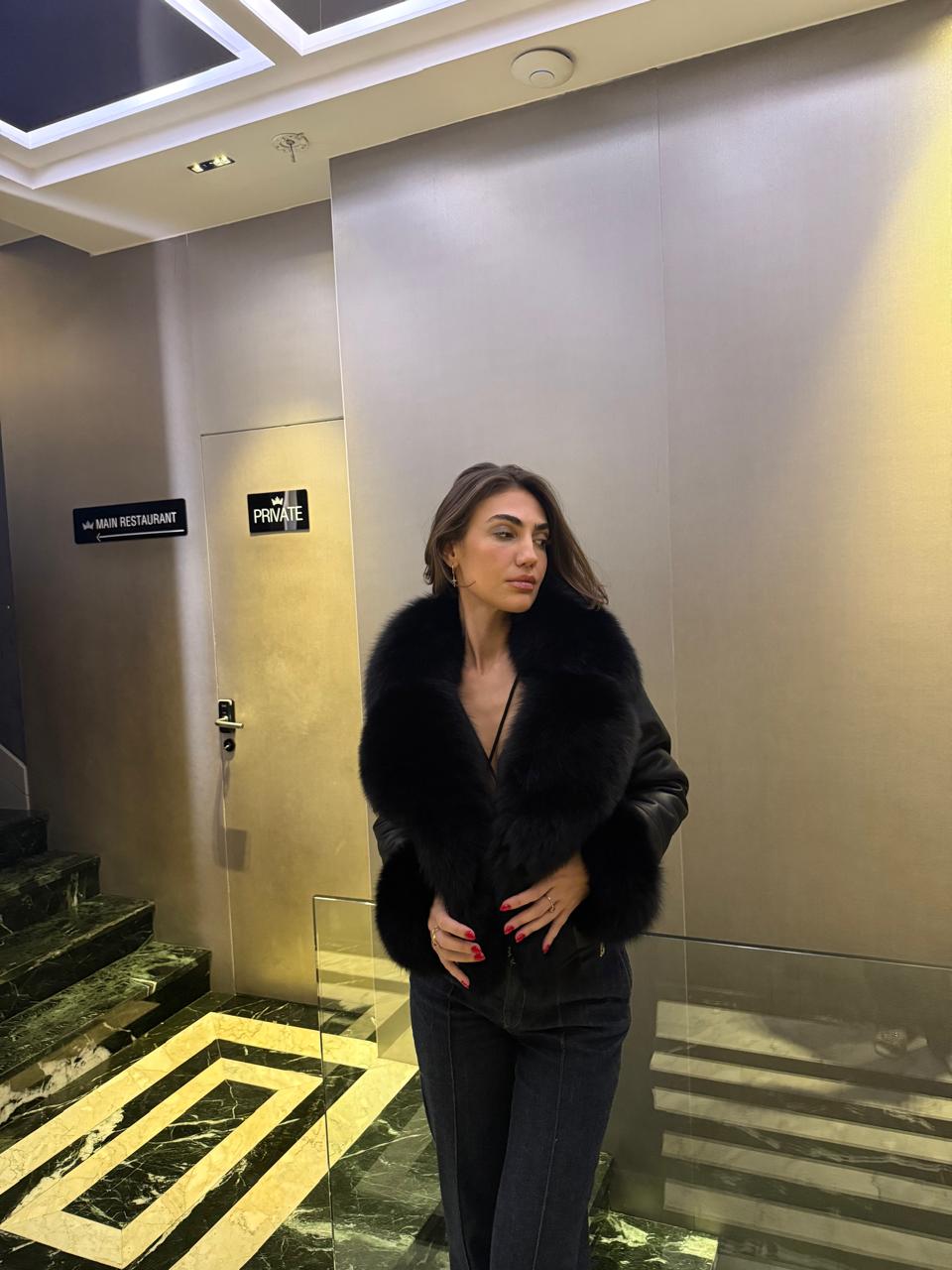 Leather fox black model