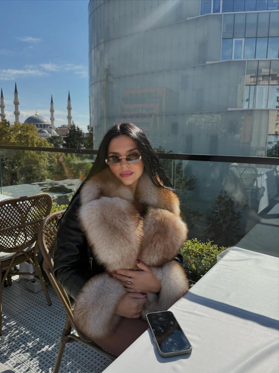 Leather golden fox jacket