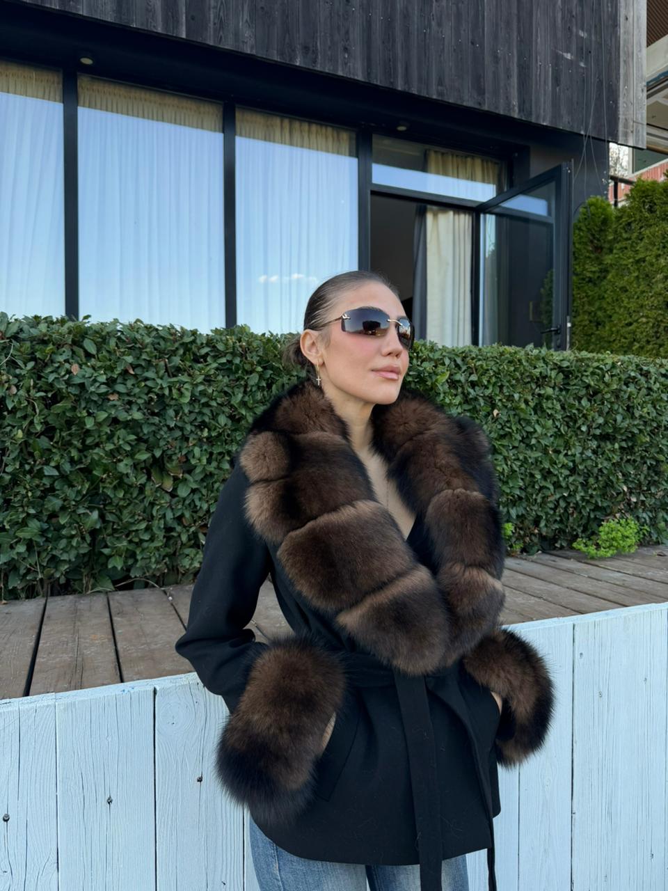 Cashmire basic fox coat