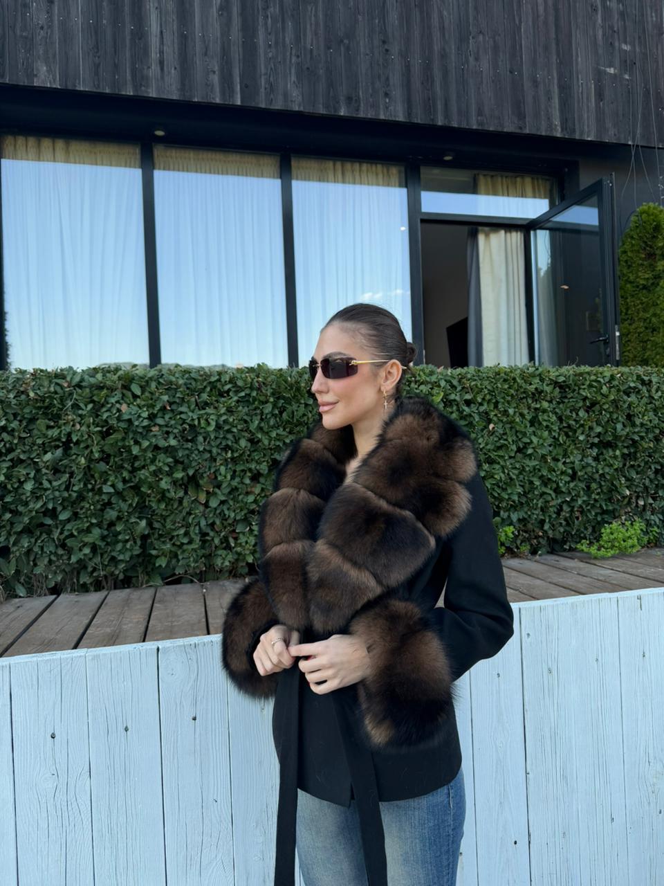 Cashmire basic fox coat