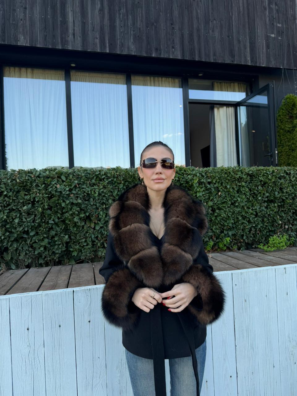 Cashmire basic fox coat